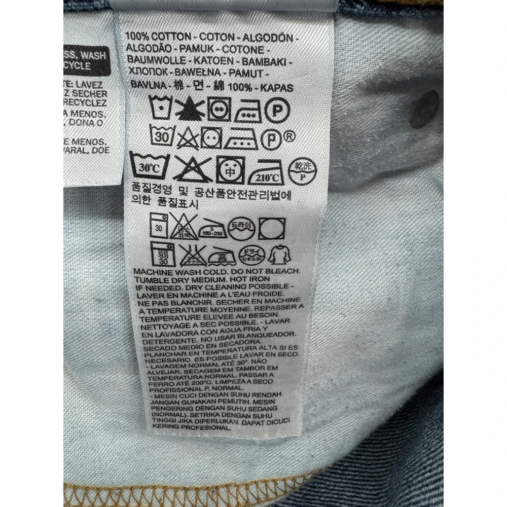 Levi's 505 Size 42x30 Blue Denim Jeans Regular‎ Fit Straight Leg Red Tab